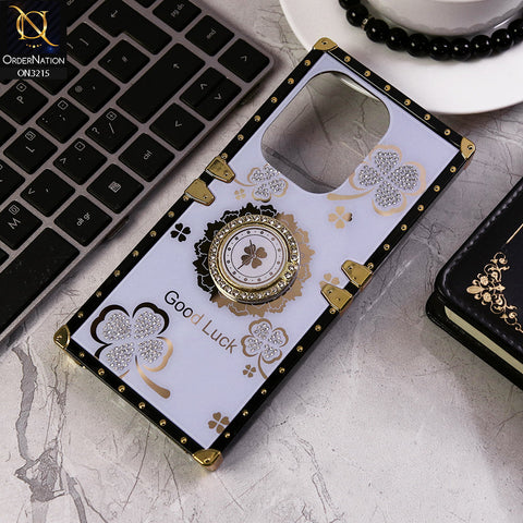 Xiaomi Poco M6 Pro 4G Cover - Light Purple - Square Bling Diamond Glitter Soft TPU Trunk Case with Ring Holder