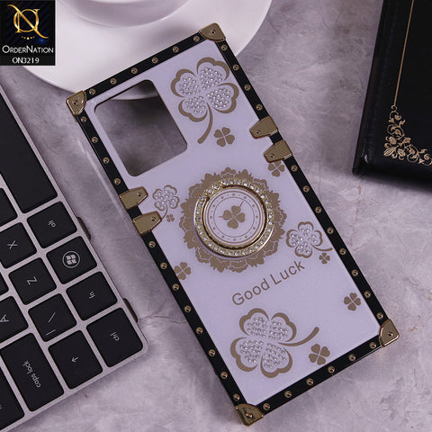 Oppo F21 Pro 4G Cover - Light Purple -  Square Bling Diamond Glitter Soft TPU Trunk Case with Ring Holder