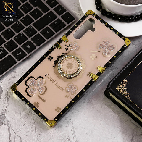 Samsung Galaxy A14 5G Cover - Golden - Square Bling Diamond Glitter Soft TPU Trunk Case with Ring Holder