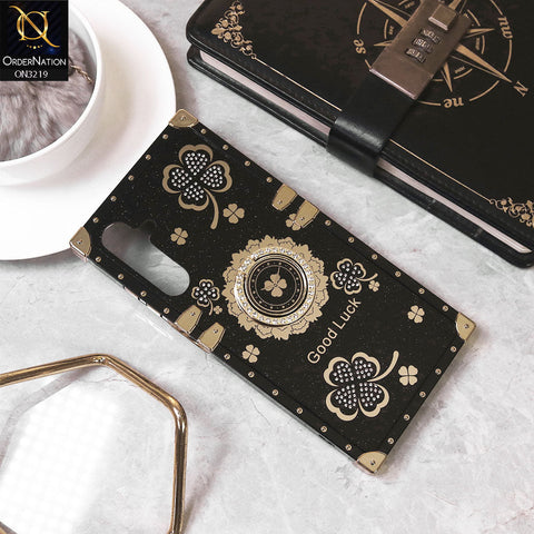 Samsung Galaxy A25 5G Cover - Black -  Square Bling Diamond Glitter Soft TPU Trunk Case with Ring Holder