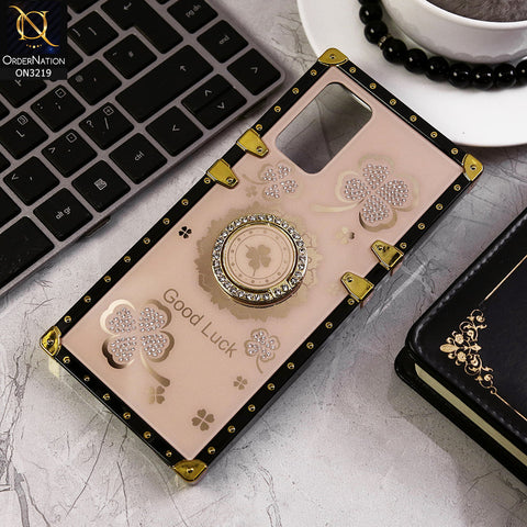 Samsung Galaxy A32 Cover - Golden - Square Bling Diamond Glitter Soft TPU Trunk Case with Ring Holder