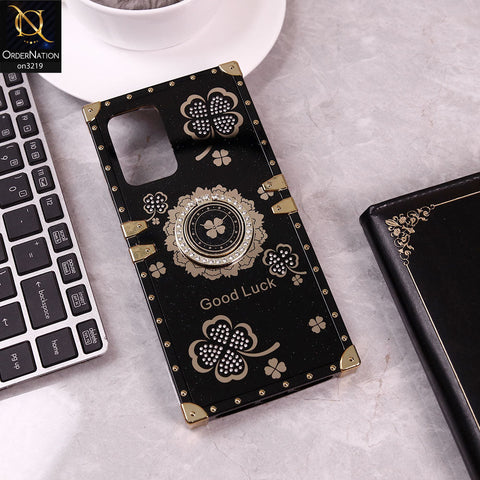 Samsung Galaxy A52s 5G Cover - Black - Square Bling Diamond Glitter Soft TPU Trunk Case with Ring Holder