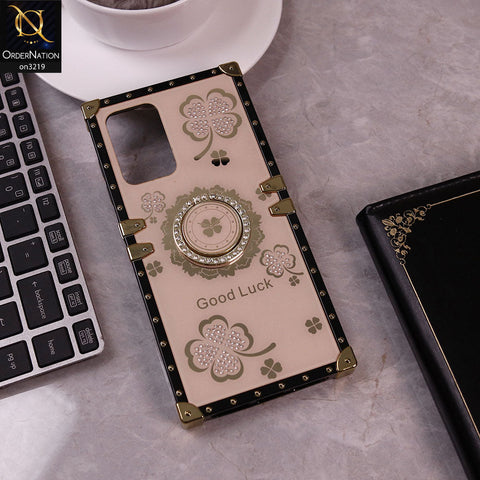 Samsung Galaxy A52 Cover - Golden  - Square Bling Diamond Glitter Soft TPU Trunk Case with Ring Holder