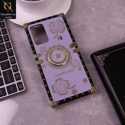 Samsung Galaxy A52 Cover - Light Purple - Square Bling Diamond Glitter Soft TPU Trunk Case with Ring Holder