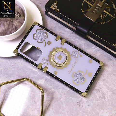 Oppo A54 Cover - Light Purple - Square Bling Diamond Glitter Soft TPU Trunk Case with Ring HolderCover