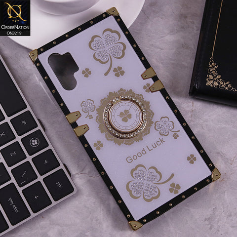 Samsung Galaxy Note 10 Plus Cover - Light Purple -  Square Bling Diamond Glitter Soft TPU Trunk Case with Ring Holder
