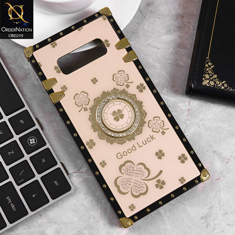 Samsung Galaxy Note 8 Cover - Golden -  Square Bling Diamond Glitter Soft TPU Trunk Case with Ring Holder