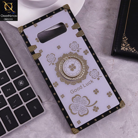 Samsung Galaxy Note 8 Cover - Light Purple -  Square Bling Diamond Glitter Soft TPU Trunk Case with Ring Holder