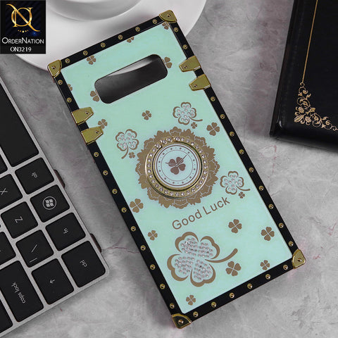 Samsung Galaxy Note 8 Cover - Seafoam Green -  Square Bling Diamond Glitter Soft TPU Trunk Case with Ring Holder