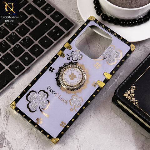 Tecno Spark 10 Pro Cover - Light Purple - Square Bling Diamond Glitter Soft TPU Trunk Case with Ring Holder