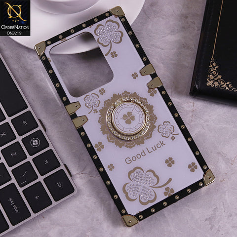 Vivo V25e Cover - Light Purple -  Square Bling Diamond Glitter Soft TPU Trunk Case with Ring Holder