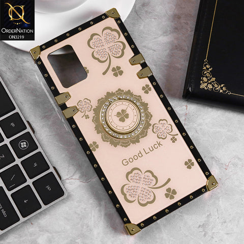 Vivo V20 Cover - Golden -  Square Bling Diamond Glitter Soft TPU Trunk Case with Ring Holder