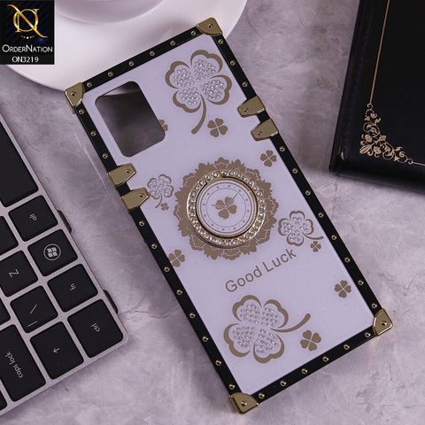 Vivo V20 Cover - Light Purple -  Square Bling Diamond Glitter Soft TPU Trunk Case with Ring Holder