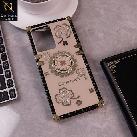 Vivo Y02 Cover - Golden  - Square Bling Diamond Glitter Soft TPU Trunk Case with Ring Holder