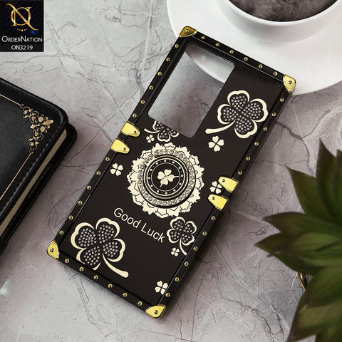 Vivo Y200e Cover - Black - Square Bling Diamond Glitter Soft TPU Trunk Case with Ring Holder
