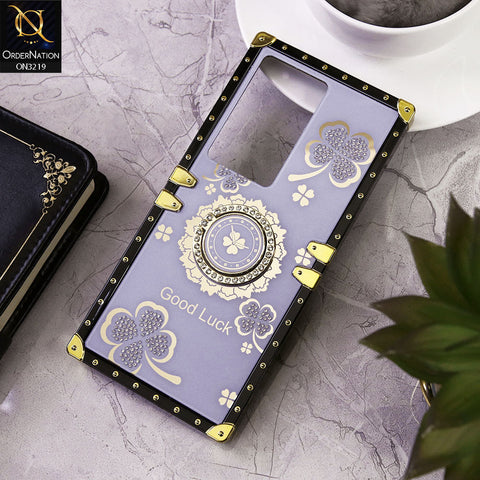 Vivo Y200e Cover - Light Purple - Square Bling Diamond Glitter Soft TPU Trunk Case with Ring Holder