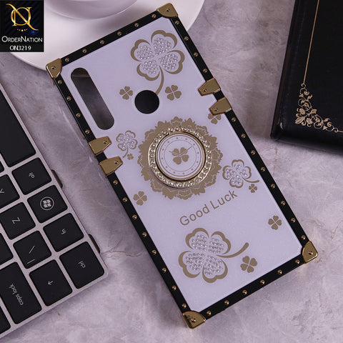Honor 9X Cover - Light Purple -  Square Bling Diamond Glitter Soft TPU Trunk Case with Ring Holder