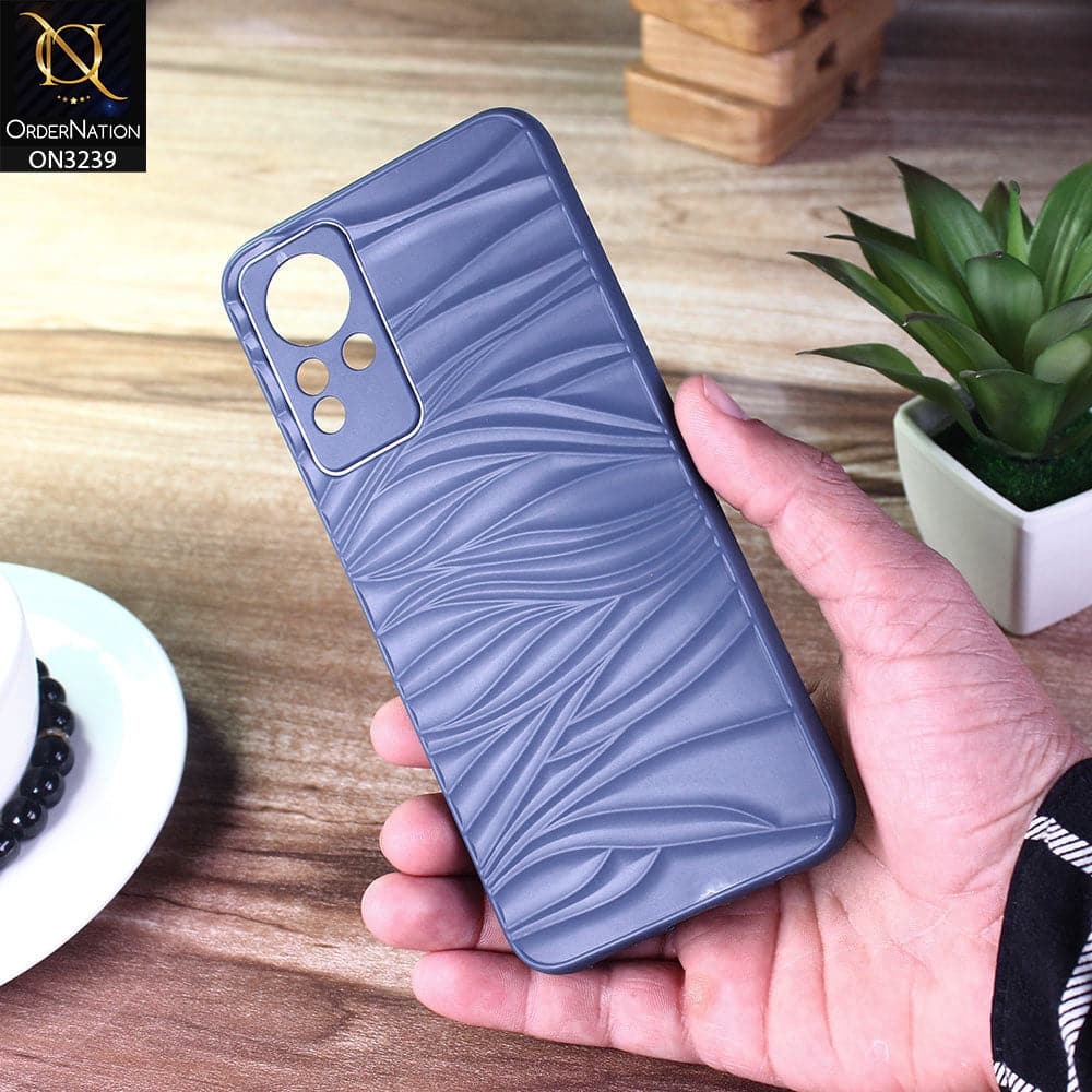 Infinix Note 12 G88 Cover - Blue - Wavy Lines Soft Silicone Camera Protection Cases