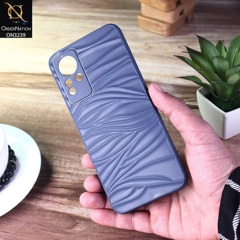 Infinix Note 12 G88 Cover - Blue - Wavy Lines Soft Silicone Camera Protection Cases