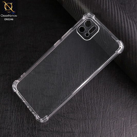 Oppo A16e Cover - Transparent - Soft 4D Design Shockproof Silicone Transparent Clear Camera Protection Case