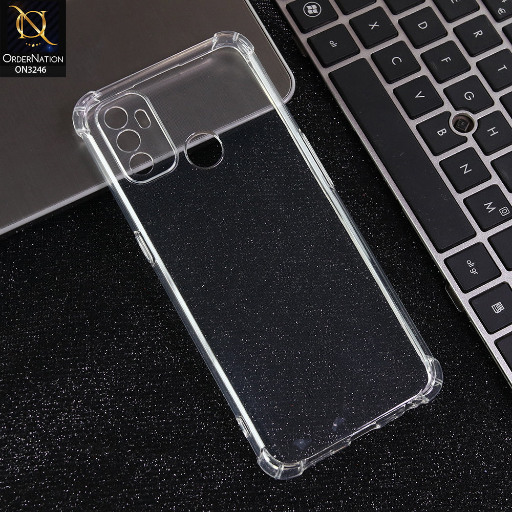Oppo A53 - Transparent -  Soft 4D Design Shockproof Silicone Transparent Clear Camera Protection Case