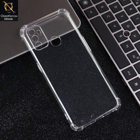 Oppo A53 - Transparent -  Soft 4D Design Shockproof Silicone Transparent Clear Camera Protection Case