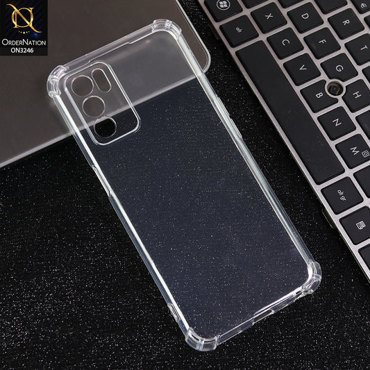 Oppo A16 - Transparent -  Soft 4D Design Shockproof Silicone Transparent Clear Camera Protection Case