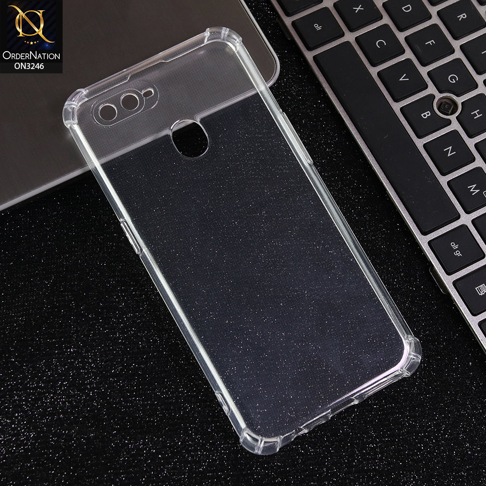 Oppo A5s - Transparent -  Soft 4D Design Shockproof Silicone Transparent Clear Camera Protection Case