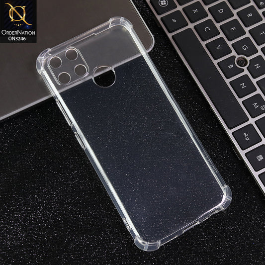 Realme Narzo 30A - Transparent -  Soft 4D Design Shockproof Silicone Transparent Clear Camera Protection Case