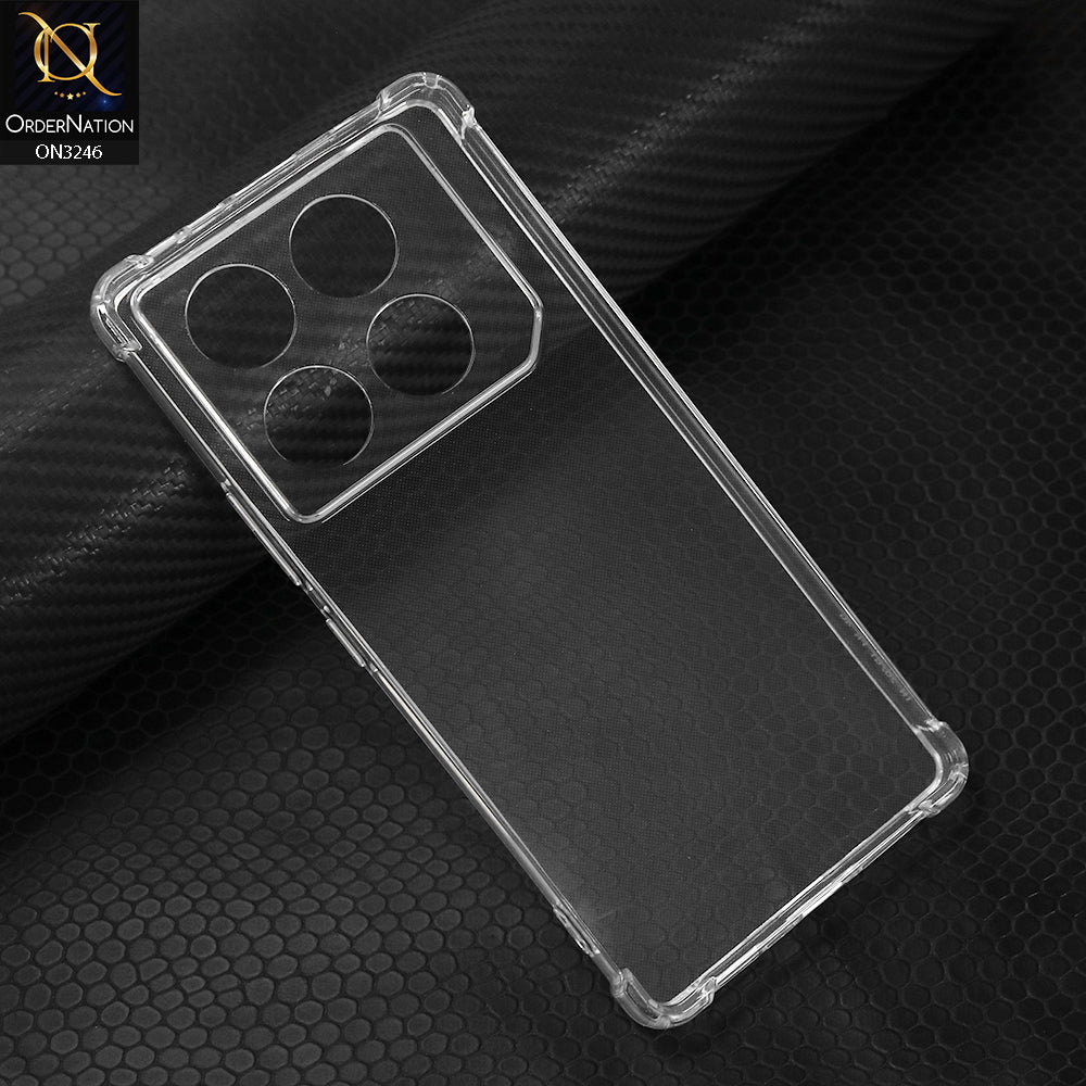 Infinix GT 20 Pro Cover - Transparent - Soft 4D Design Shockproof Silicone Transparent Clear Camera Protection Case