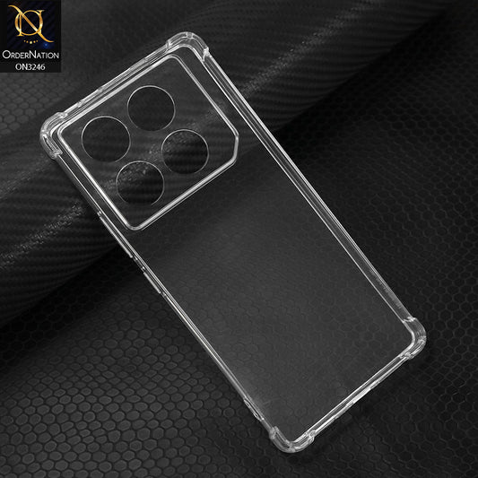 Infinix GT 20 Pro Cover - Transparent - Soft 4D Design Shockproof Silicone Transparent Clear Camera Protection Case