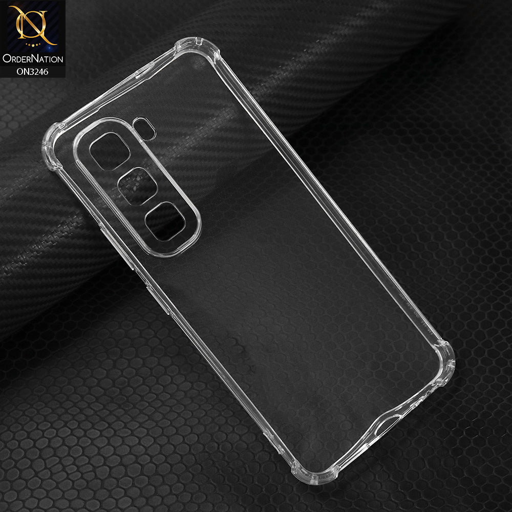Infinix Hot 50 Pro Cover - Soft 4D Design Shockproof Silicone Transparent Clear Camera Protection Case