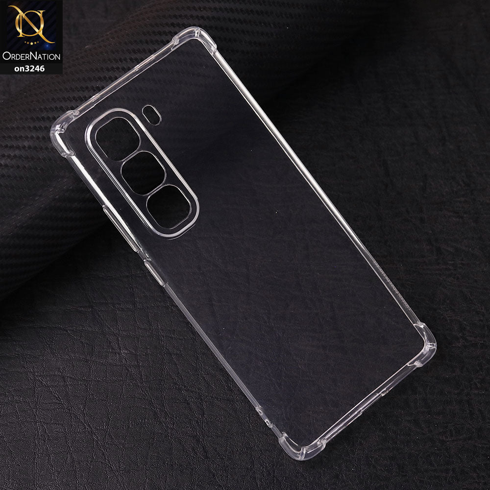 Infinix Hot 50 Pro Plus Cover - Soft 4D Design Shockproof Silicone Transparent Clear Camera Protection Case