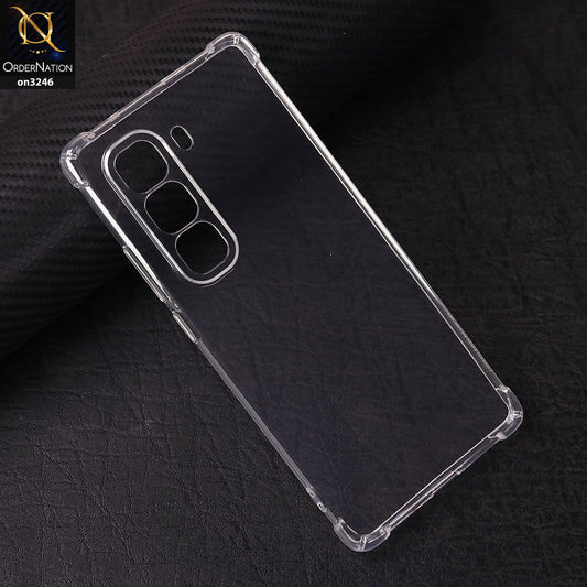 Infinix Hot 50 Pro Plus Cover - Soft 4D Design Shockproof Silicone Transparent Clear Camera Protection Case