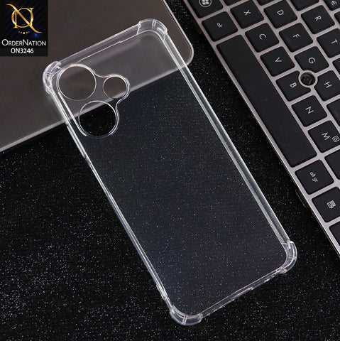 Infinix Hot 30i - Transparent -  Soft 4D Design Shockproof Silicone Transparent Clear Camera Protection Case