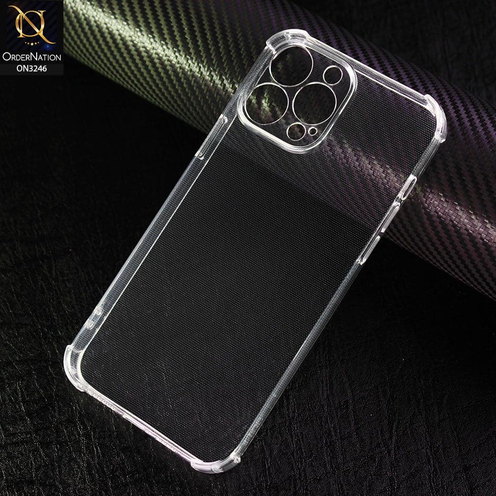 iPhone 14 Pro Max Cover - Soft 4D Design Shockproof Silicone Transparent Clear Case