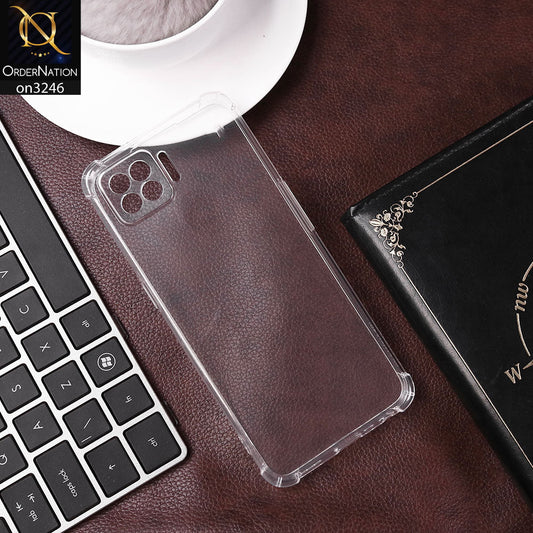Oppo F17  Cover - Transparent - Soft 4D Design Shockproof Silicone Transparent Clear Camera Protection