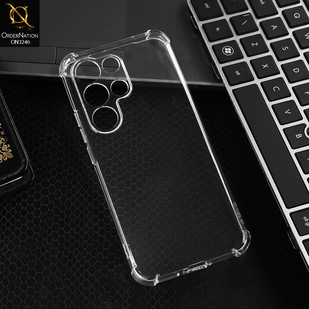 itel S26 Ultra Cover - Transparent -  Soft 4D Design Shockproof Silicone Transparent Clear Camera Protection Case
