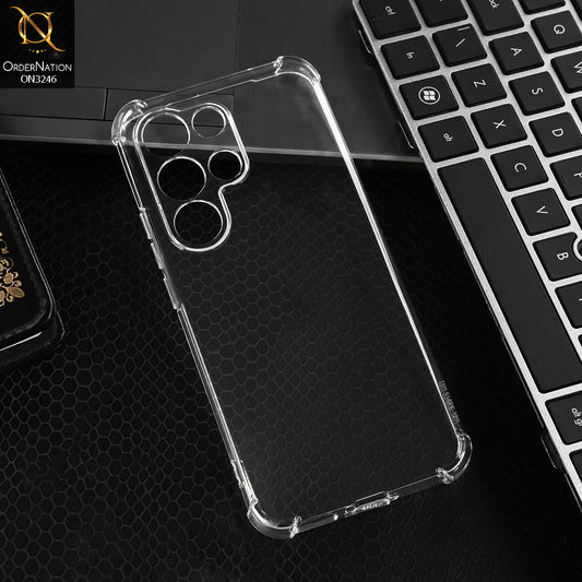 itel S26 Ultra Cover - Transparent -  Soft 4D Design Shockproof Silicone Transparent Clear Camera Protection Case