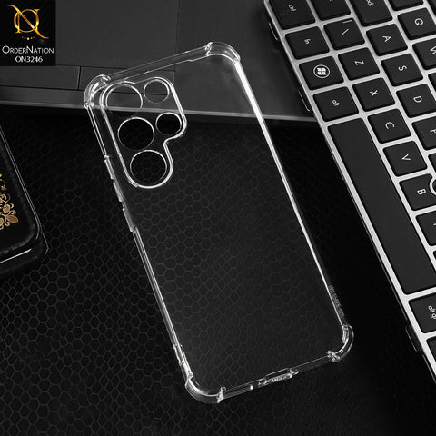 itel S26 Ultra Cover - Transparent -  Soft 4D Design Shockproof Silicone Transparent Clear Camera Protection Case