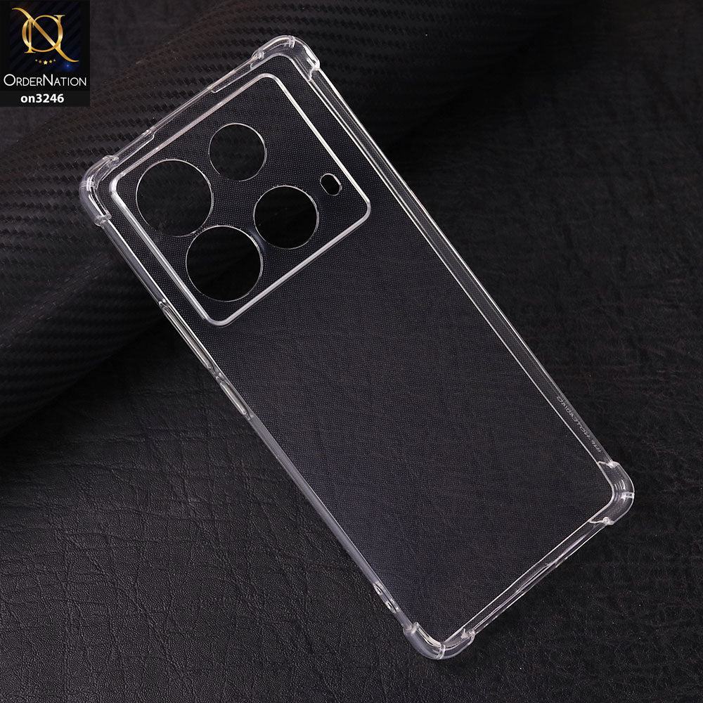 Infinix Note 40 Cover - Soft 4D Design Shockproof Silicone Transparent Clear Camera Protection Case