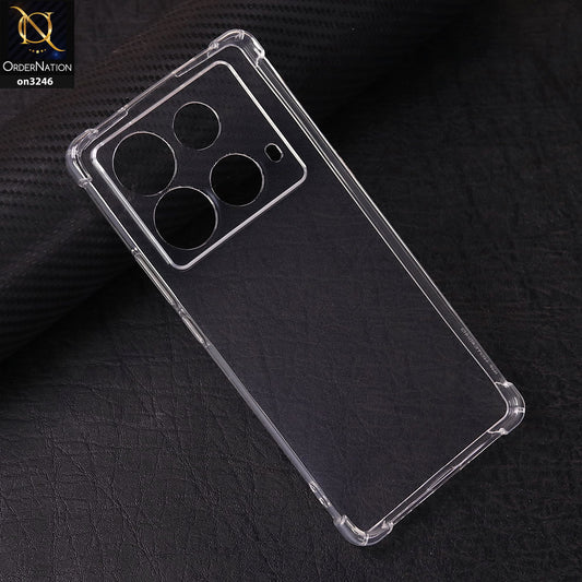 Infinix Note 40 Cover - Soft 4D Design Shockproof Silicone Transparent Clear Camera Protection Case