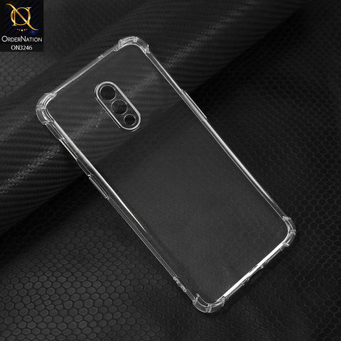 OnePlus 6T Cover - Transparent - Soft 4D Design Shockproof Silicone Transparent Clear Camera Protection Case