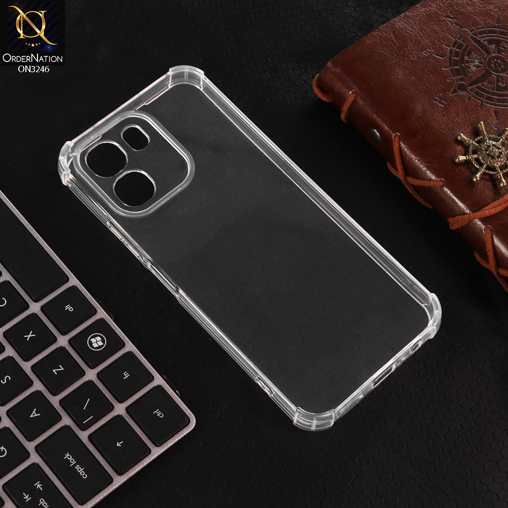 Oppo A6t Cover - Transparent - Soft 4D Design Shockproof Silicone Transparent Clear Camera Protection Case