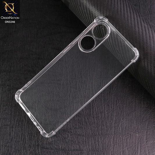 Oppo A78 4G Cover - Transparent - Soft 4D Design Shockproof Silicone Transparent Clear Camera Protection Case