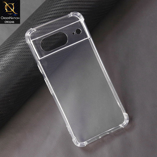 Google Pixel 7 Cover - Transparent - Soft 4D Design Shockproof Silicone Transparent Clear Camera Protection Case