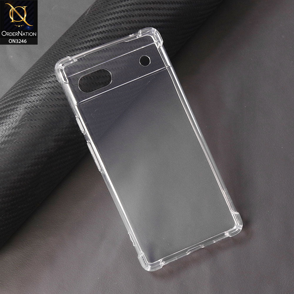 Google Pixel 7a Cover - Transparent - Soft 4D Design Shockproof Silicone Transparent Clear Camera Protection Case