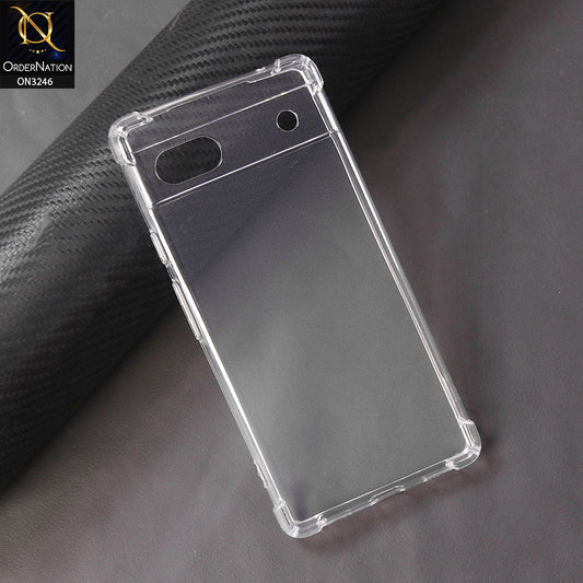 Google Pixel 7a Cover - Transparent - Soft 4D Design Shockproof Silicone Transparent Clear Camera Protection Case