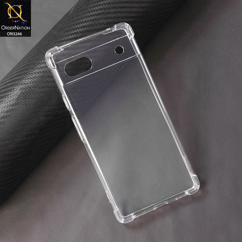 Google Pixel 7a Cover - Transparent - Soft 4D Design Shockproof Silicone Transparent Clear Camera Protection Case