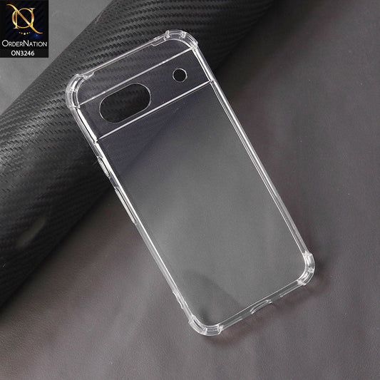 Google Pixel 8a Cover - Transparent - Soft 4D Design Shockproof Silicone Transparent Clear Camera Protection Case